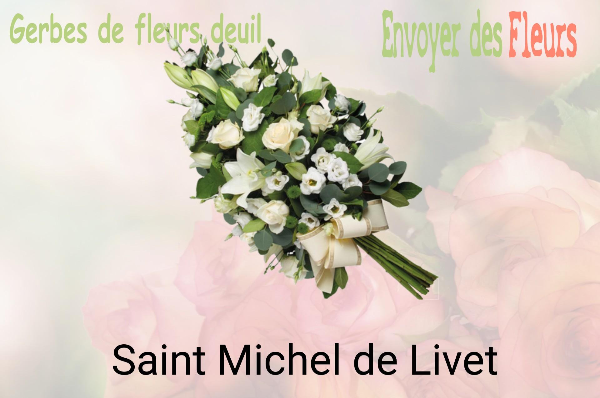 Gerbe de fleurs de deuil livrée à Saint-Michel-de-Livet